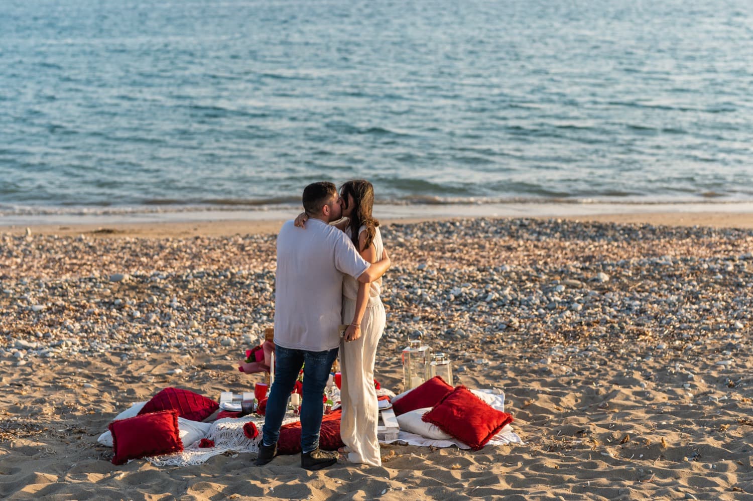 Red Rose Heart Arch Proposal at Nissi Beach