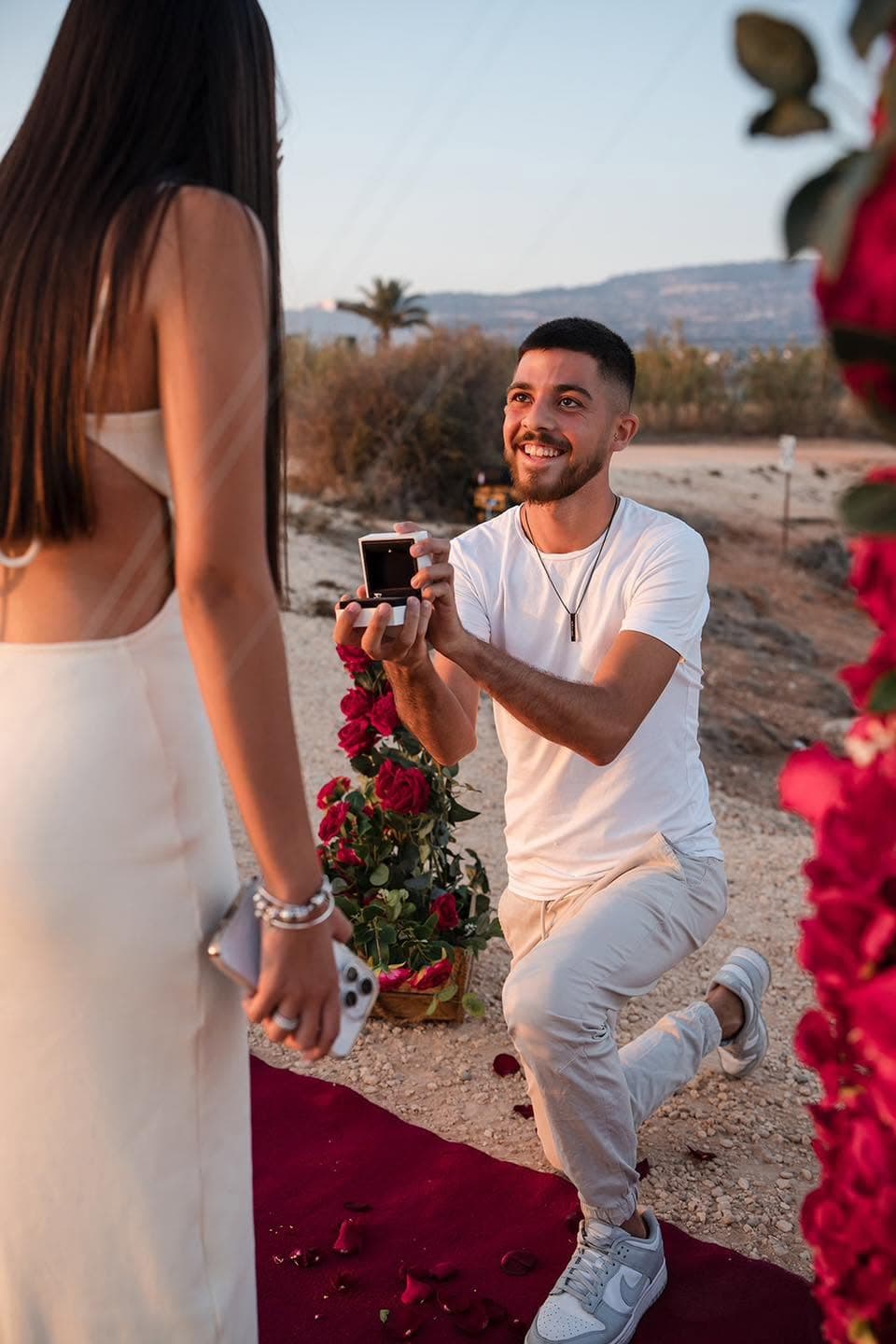 Rose heart proposal at the Cyprus sea caves