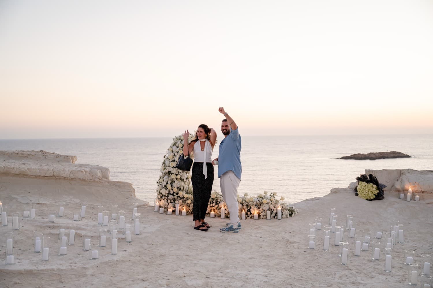Sunset & Sea | Say Yes — proposal setup in Cyprus