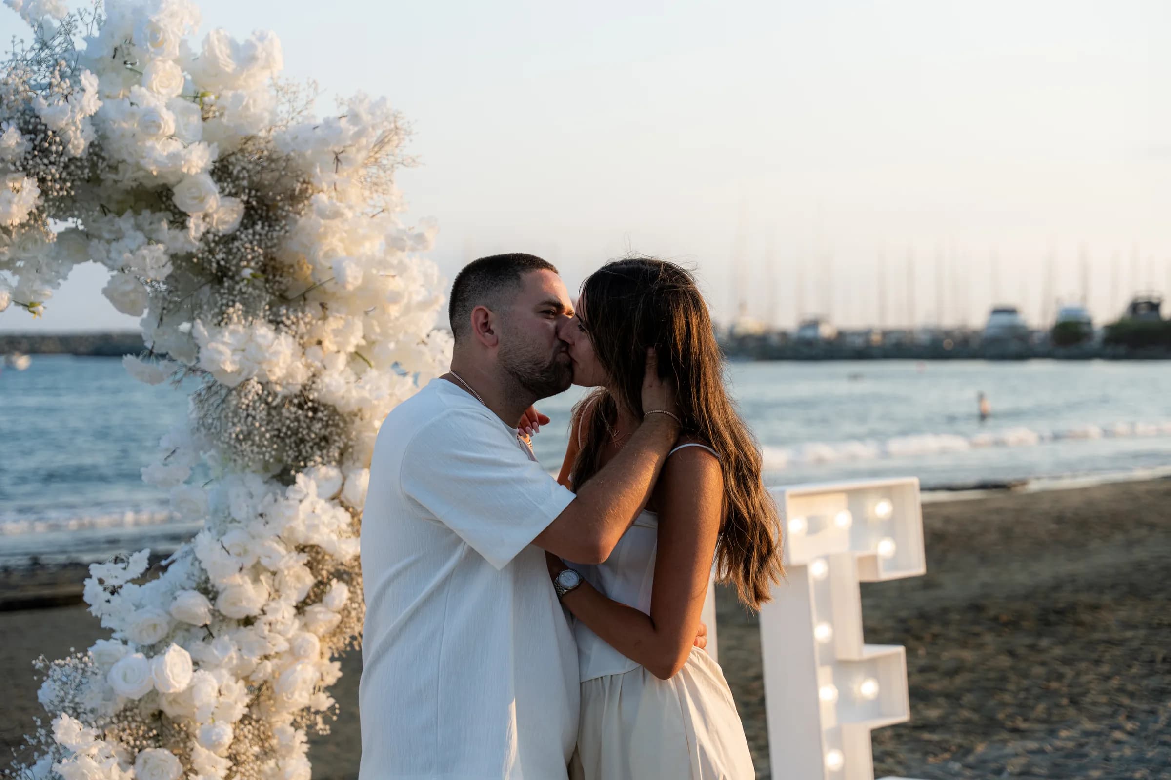 White Rose Beach & Lights proposal setup in Cyprus